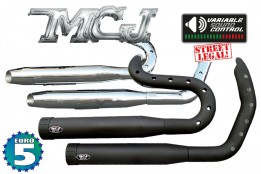 MCJ mechanically adjustable mufflers incl. short Down Pipes