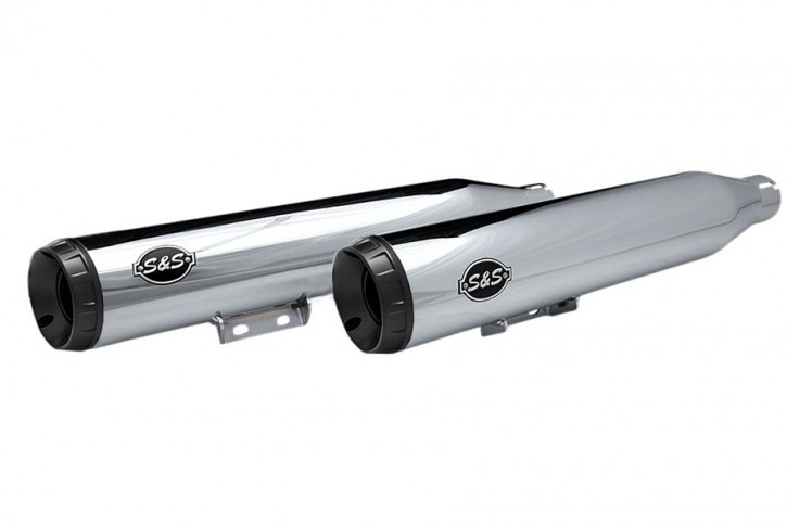 S&S Slip-On Mufflers round verchromt