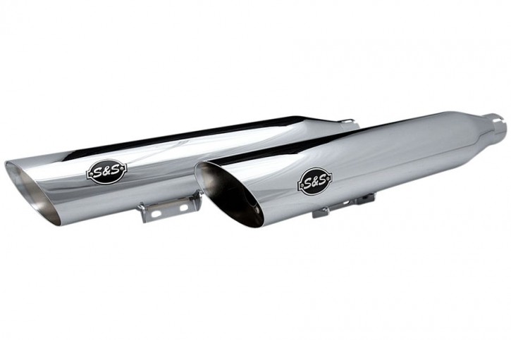 S&S Slip-On Mufflers slash cut Chrome